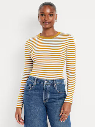 Snug Long-Sleeve Crew-Neck T-Shirt | Old Navy (US)