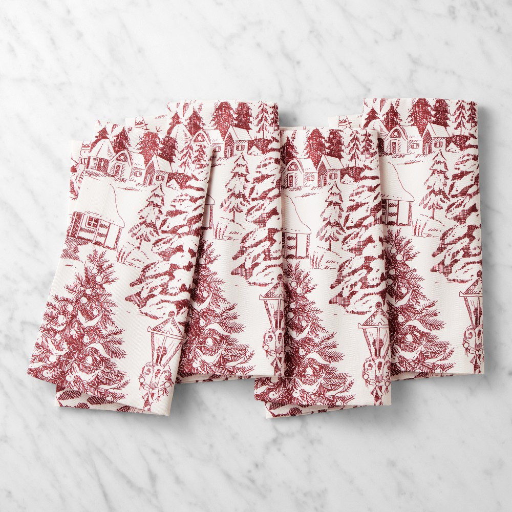 Woodland Berry Toile Napkins, Set of 4 | Williams-Sonoma
