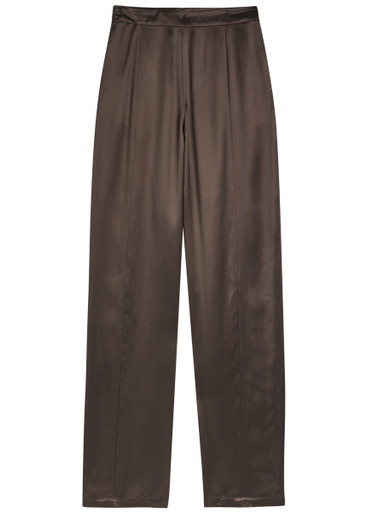 Straight-leg satin-twill trousers | Harvey Nichols