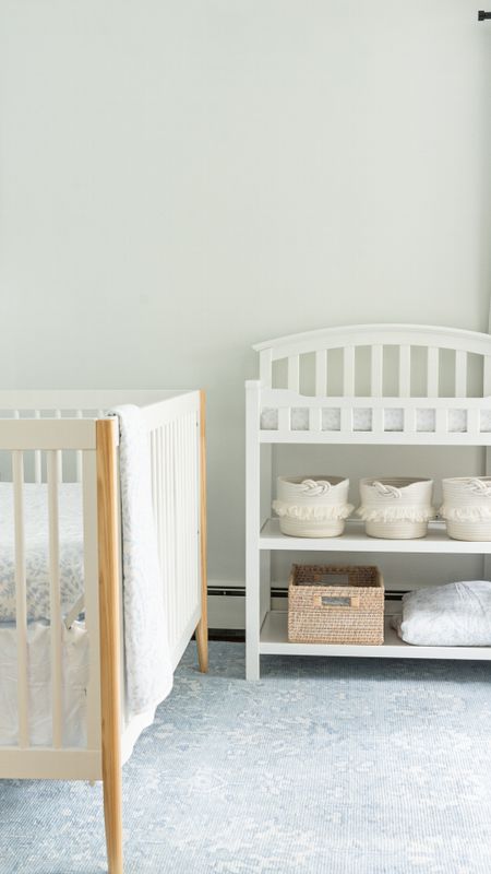 Neutral, coastal style, nursery, white crib and changing table, Serena & Lily bedding, storage baskets, bedroom home decor

#LTKhome #LTKbaby