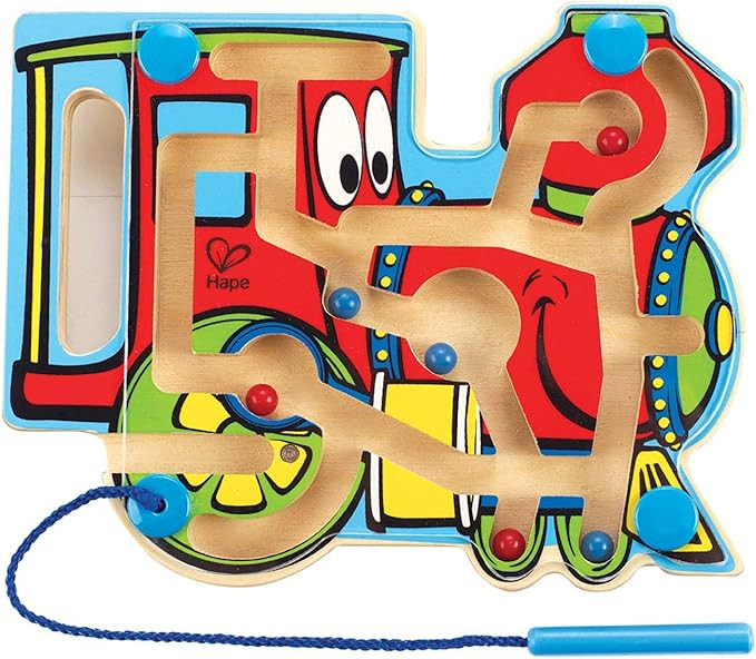 Award Winning Hape Choo Choo Tracks Kid's Magnetic Wooden Maze Puzzle | Amazon (US)