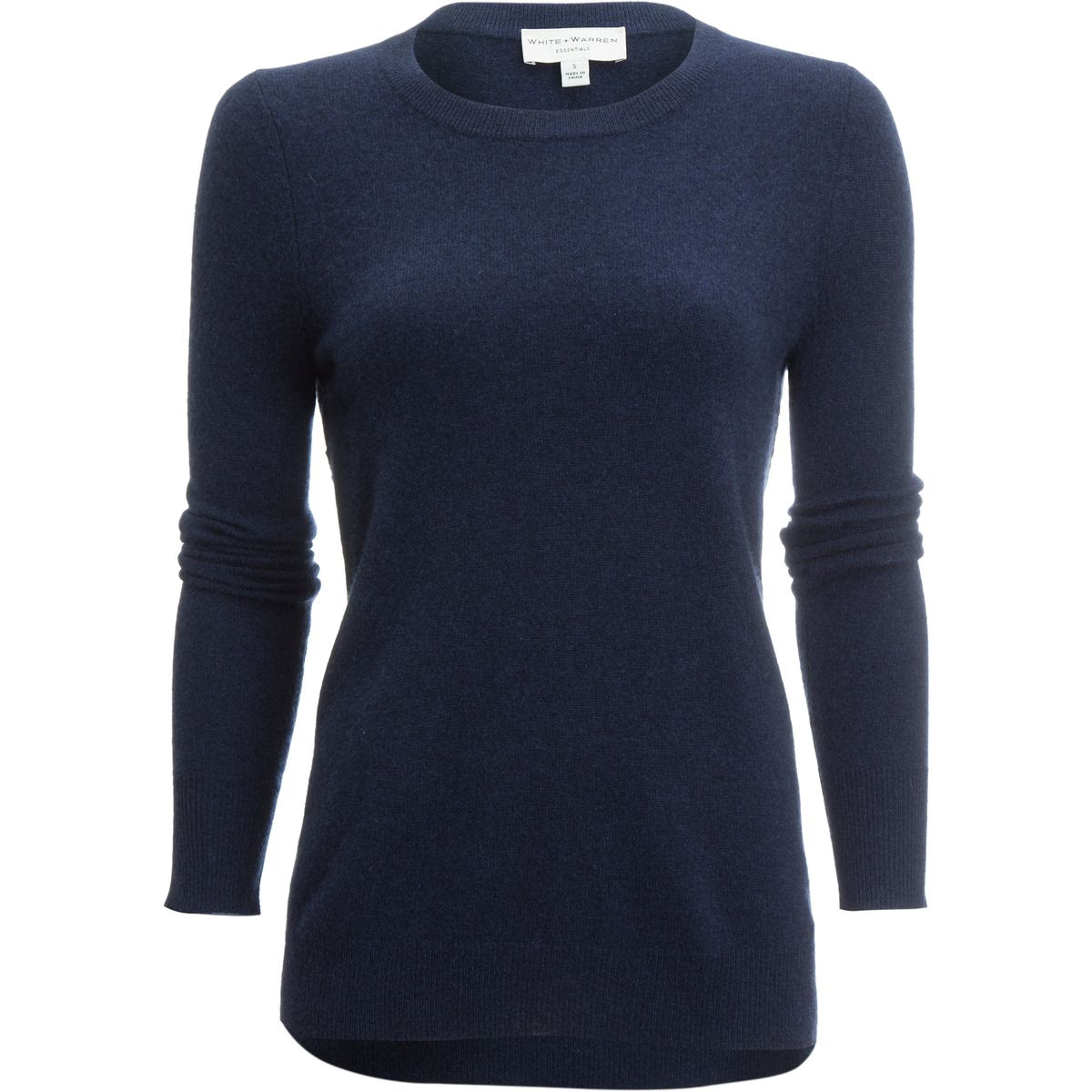 White + Warren Essential Crewneck Sweater - Women's Admiral Heather, L | Backcountry.com