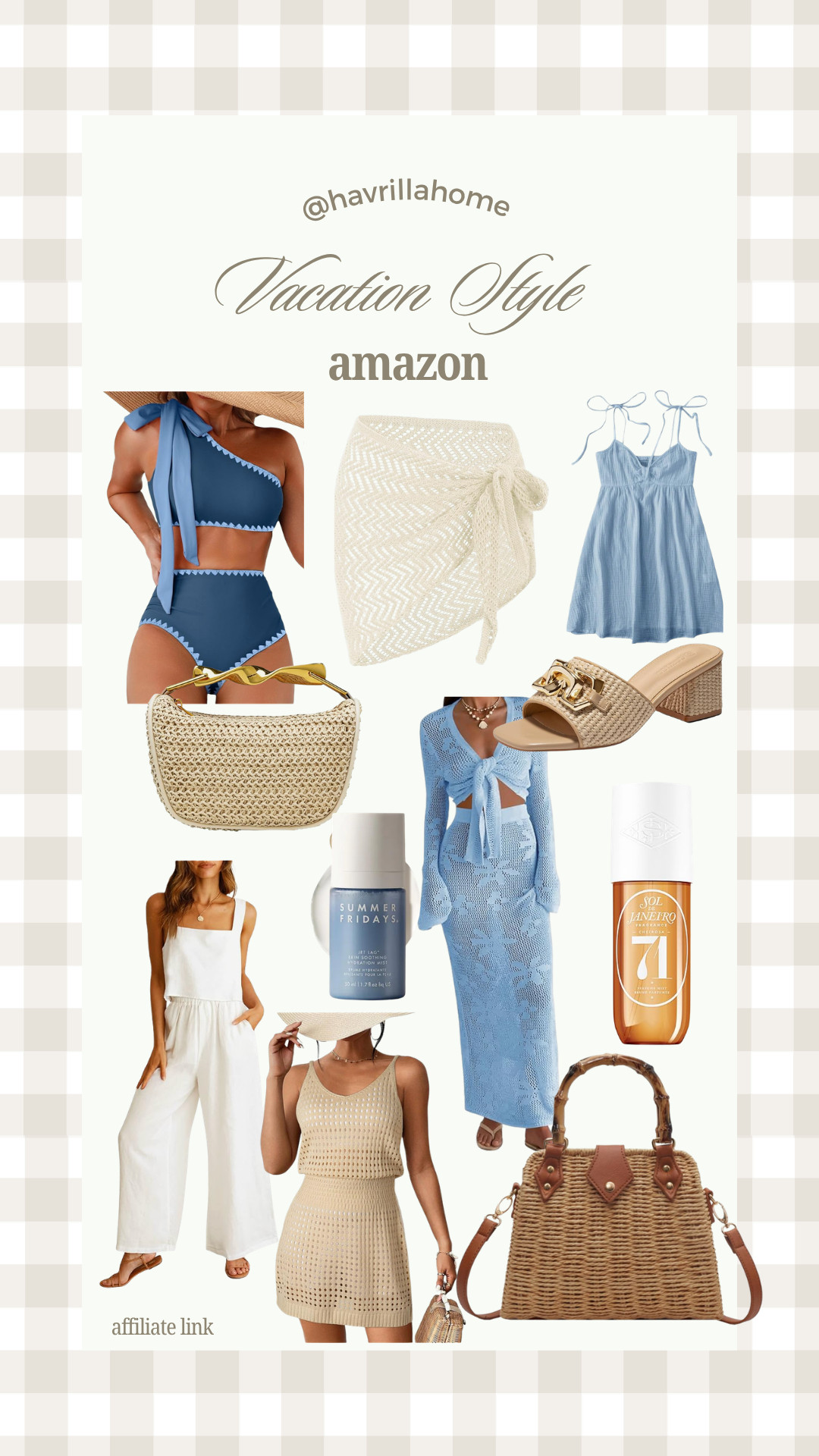 Vacation outfit ideas, amazon vacation style, beach vacation outfits, blue swimsuit women, crochet cover up skirt, blue sundress, white jumpsuit women, blue maxi dress, woven straw handbag, summer heels women, resort wear amazon, travel outfit ideas women, beach dinner outfit, tropical vacation clothes, summer fridays skincare, sol de janeiro 71, chic getaway outfits, amazon summer finds, coastal style fashion, vacation essentials women

#LTKBeauty #LTKTravel