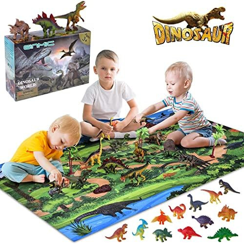GINMIC Dinosaur Toys, Large 31.5 x 47.3 Inch Play Mat with 21 Realistic Looking Dinosaurs Includi... | Amazon (US)
