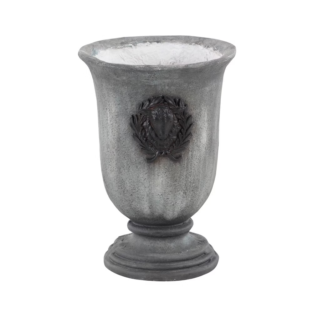 16"" Traditional Resin Flower Pot Distressed Gray - Olivia & May | Target