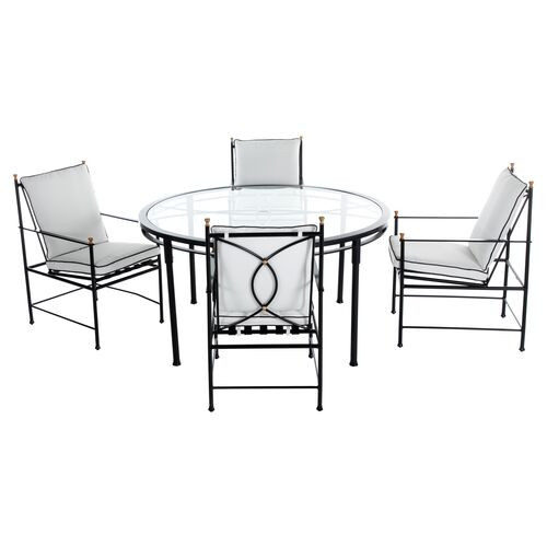 Kit 5-Pc Dining Set, Black/White | One Kings Lane