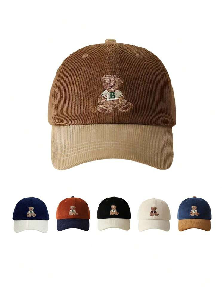 1PC Cute Bear Baseball Cap,Sun Protection Hat, Parent-Child Trucker Hat With Colorblock,Embroider... | SHEIN