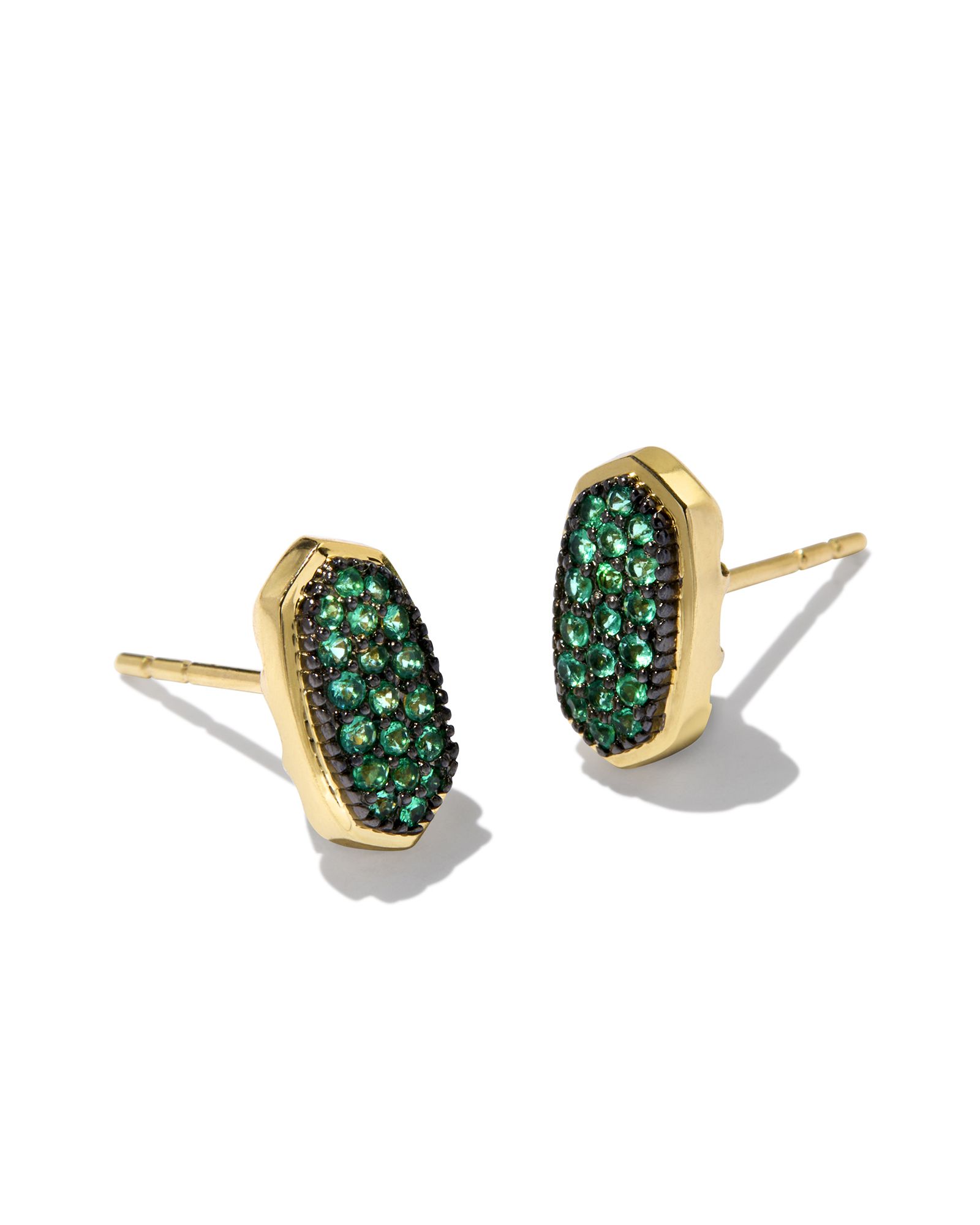Amelee 14k Yellow Gold Stud Earrings in Emerald | Kendra Scott