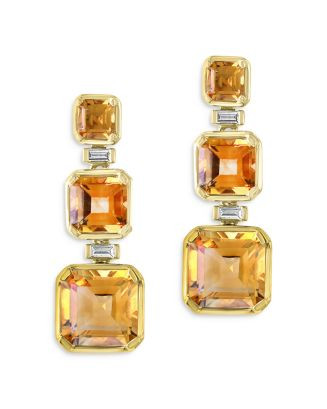 Citrine & Diamond Drop Earrings in 14K Yellow Gold - 100% Exclusive | Bloomingdale's (US)