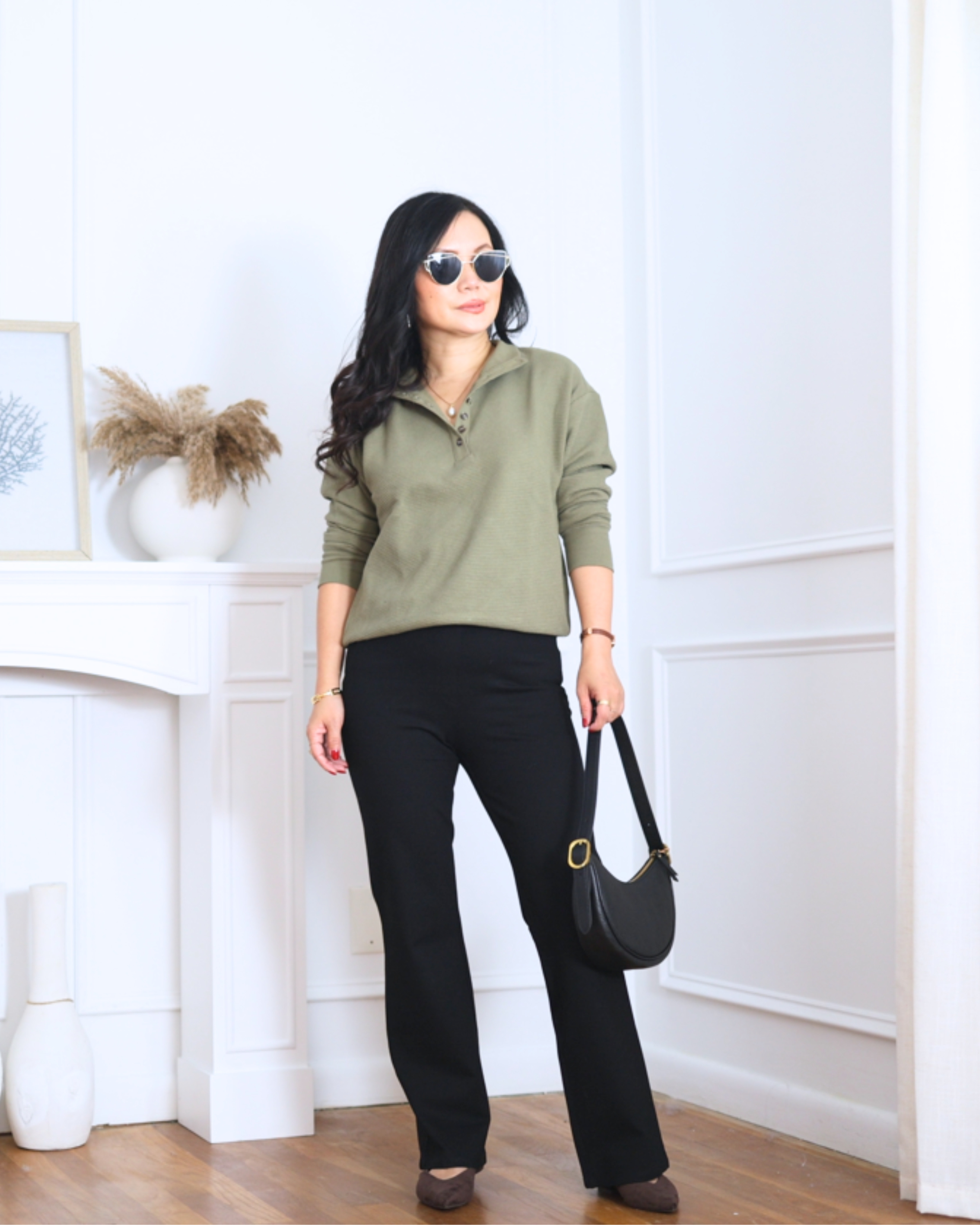 I’ve been reaching for this SCENARIO sweater from Walmart nonstop. The fit is so flattering and it’s one of those pieces that goes with practically everything. I’m wearing size xs. Pairing with this Bootcut pants. 

 #LTKSeasonal #LTKOver40 #LTKPetite