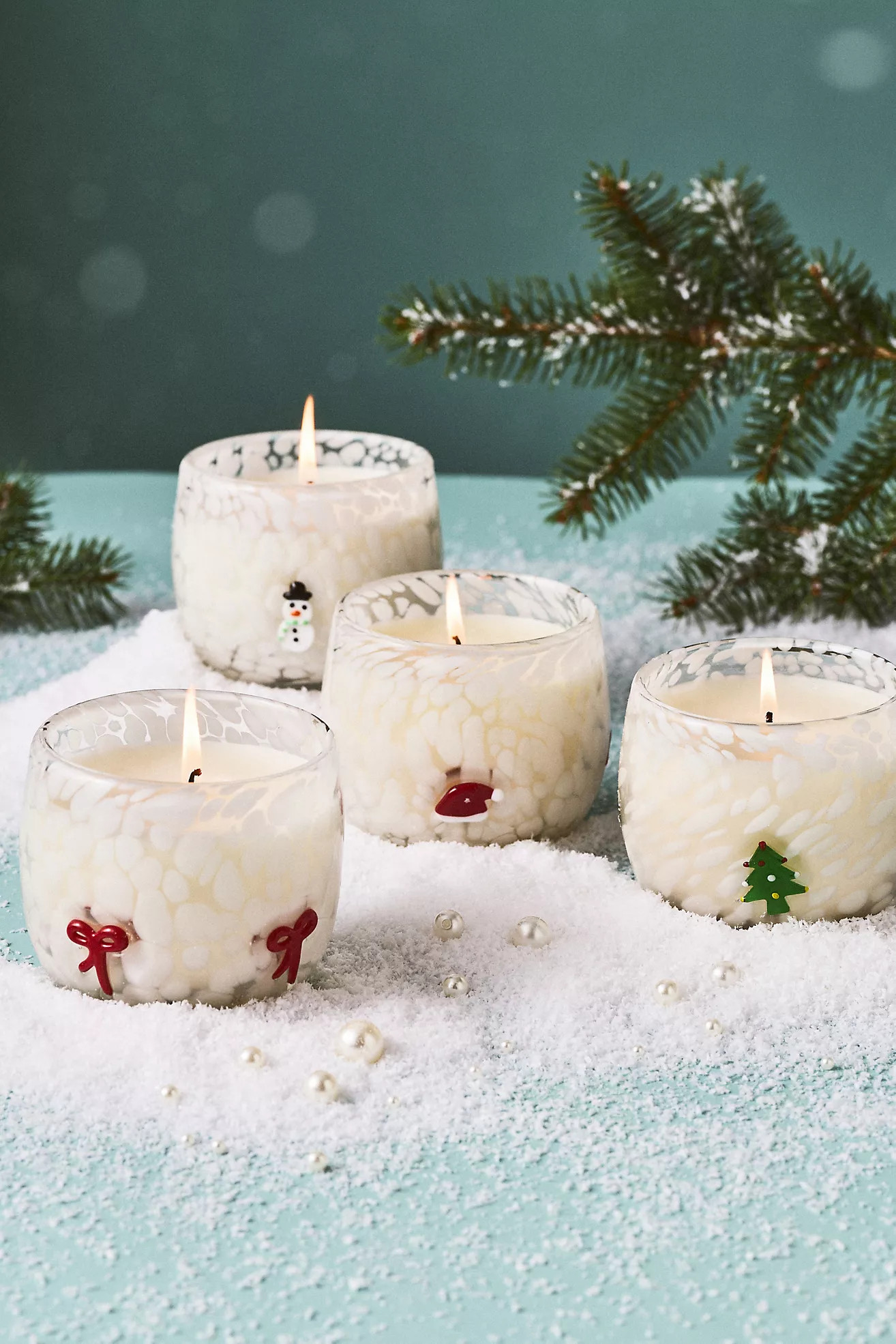 Christmas Tree Festive Icon Woody Fresh Balsam & Cedarwood Glass Candle | Anthropologie (US)