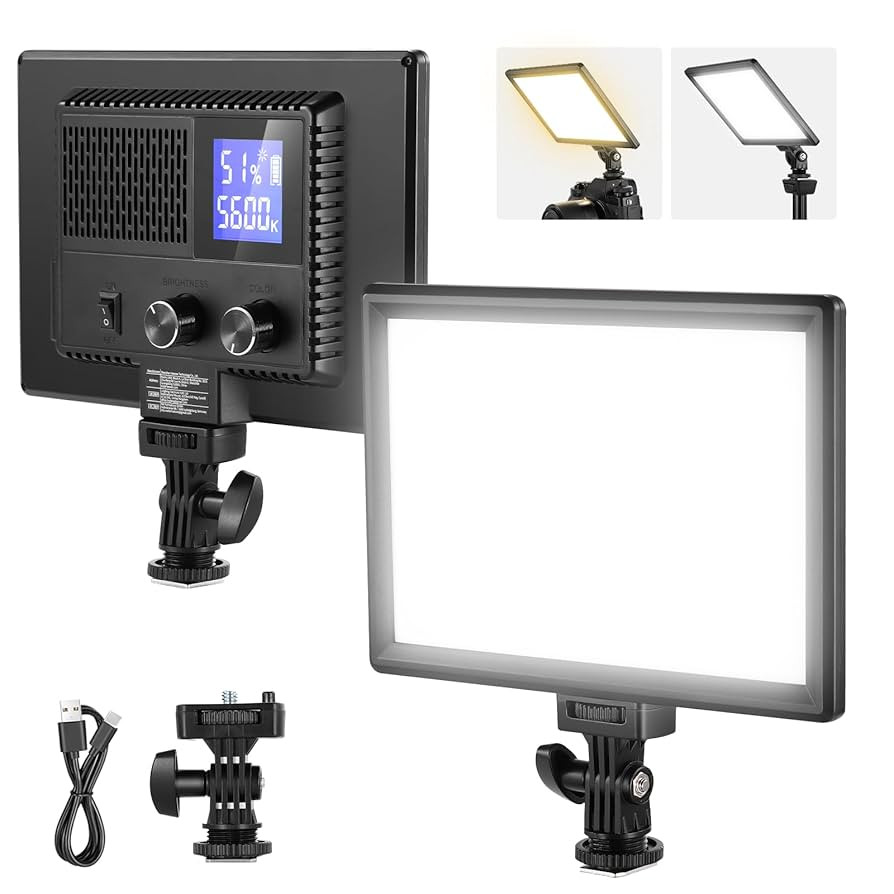 Neewer 9" LED Video Light Panel, Dimmable DSLR Camera Soft Lighting, 4000mAh Rechargeable Battery... | Amazon (US)