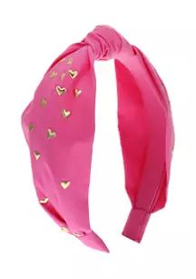 Gold Tone Heart Pink Headband | Belk