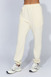 Emery Embossed Fleeceback Joggers - Bone | MESHKI US