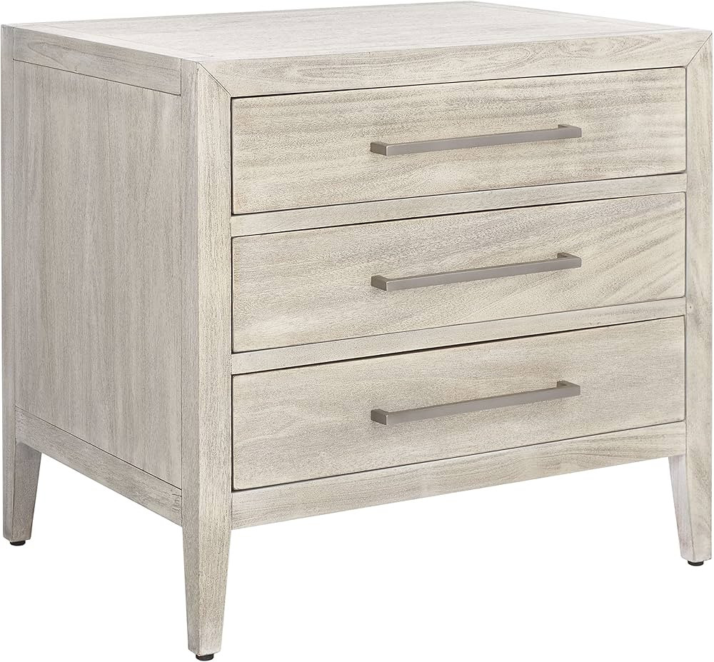 SAFAVIEH Couture Home Collection Ariella Light Grey 3-Drawer Wood Nightstand Table (Fully Assembl... | Amazon (US)