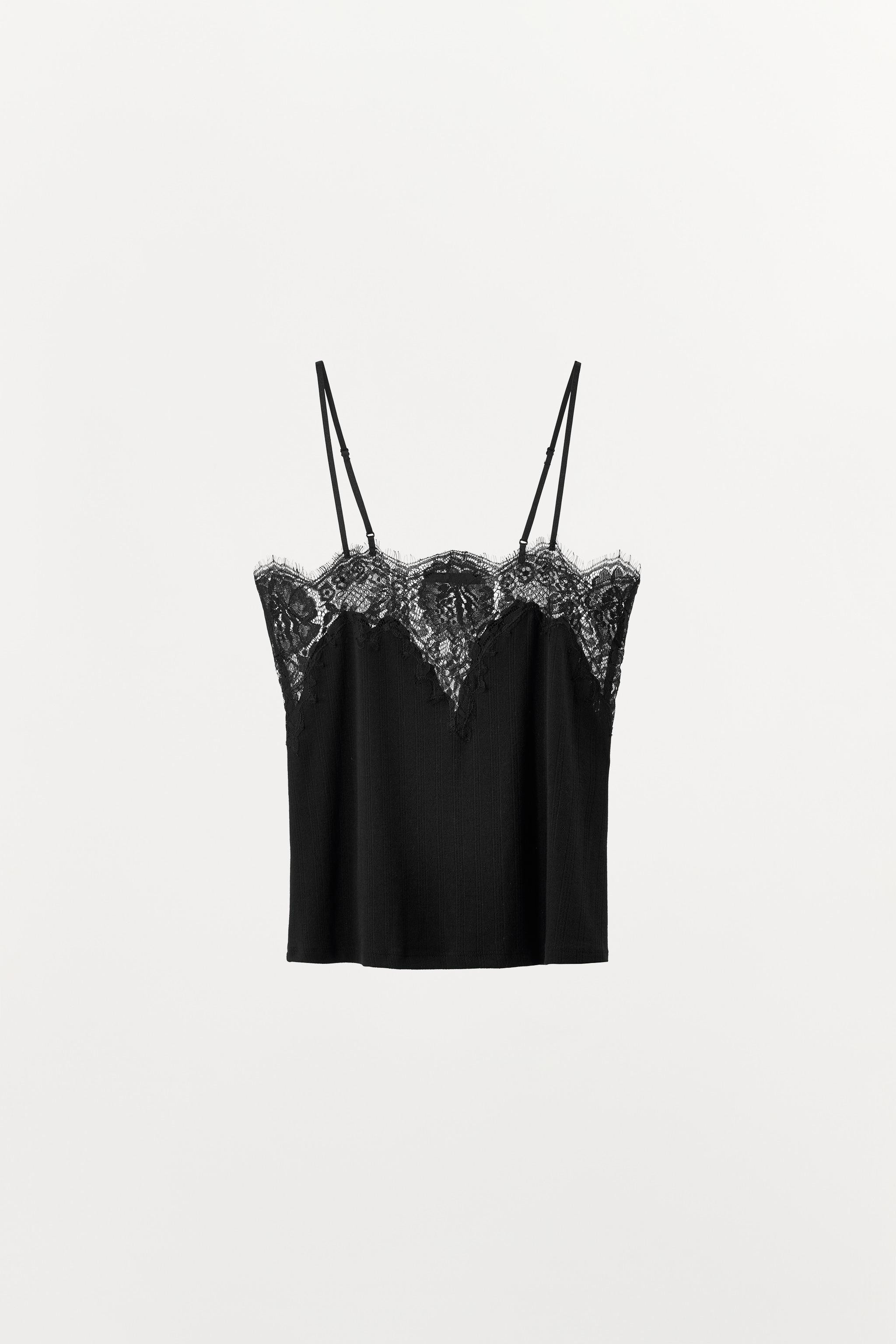 POINTELLE LACE STRAPPY TOP | Zara UK