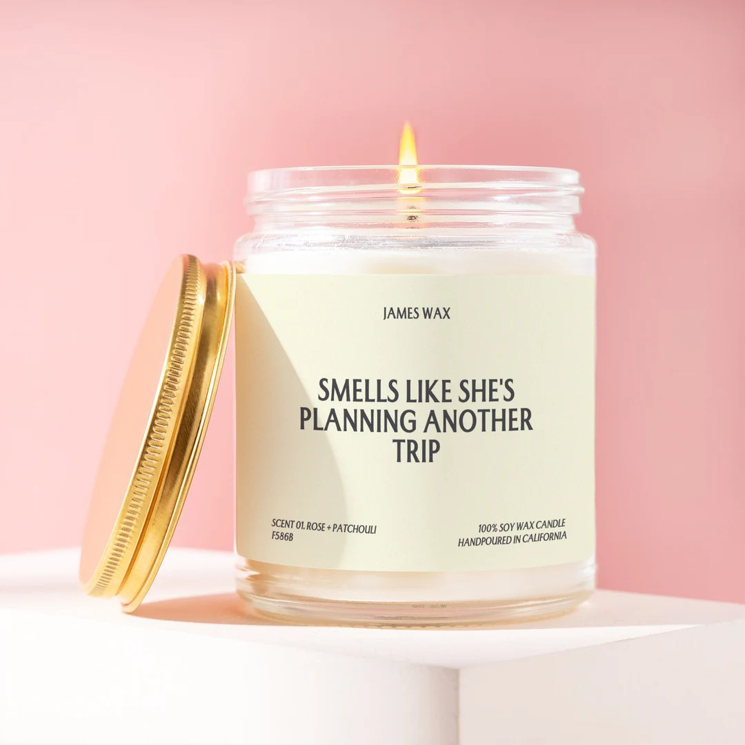 Travel Planning Gift She's Planning Another Trip Custom Candle Frequent Flyer Gifts Funny Unique ... | Etsy (US)