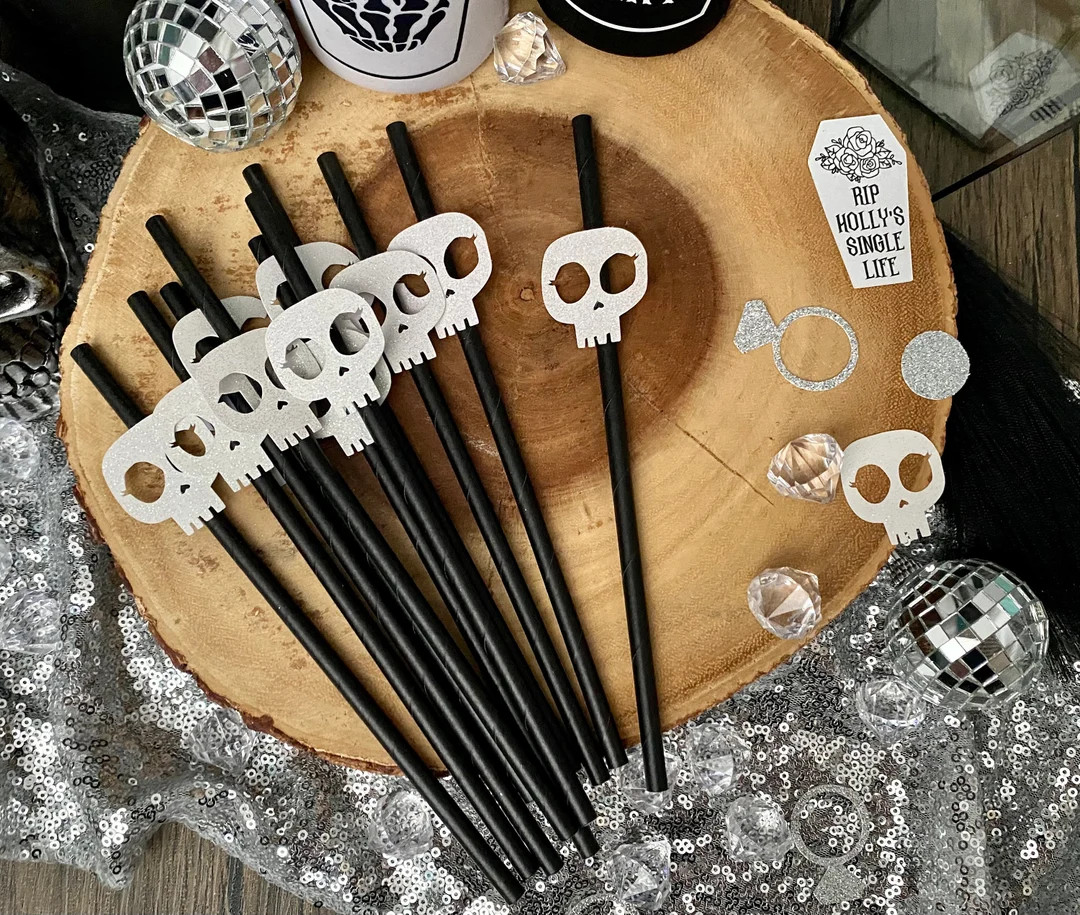 Til Death Straws qty. 12 Gothic Engagement Gothic Bridal Gothic Bachelorette Gothic Hen Party Hal... | Etsy (US)