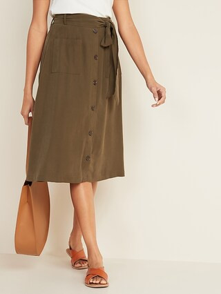 Tie-Belt Utility Midi Skirt for Women | Old Navy (US)