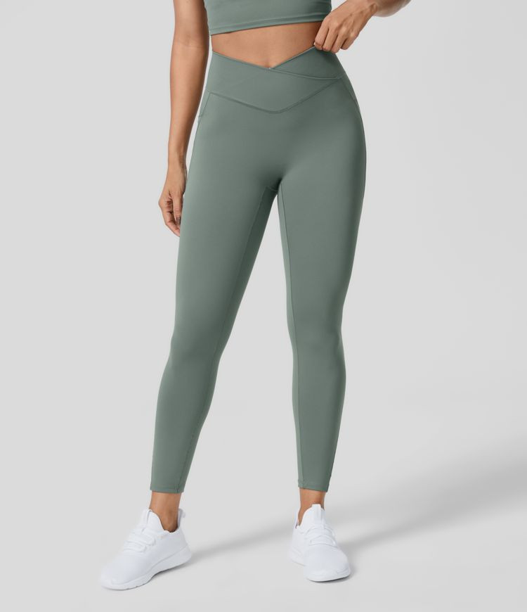 Women’s Patitoff® 2.0 Pet Hair Resistant High Waisted Crossover Side Pocket Yoga Leggings - Ha... | HALARA