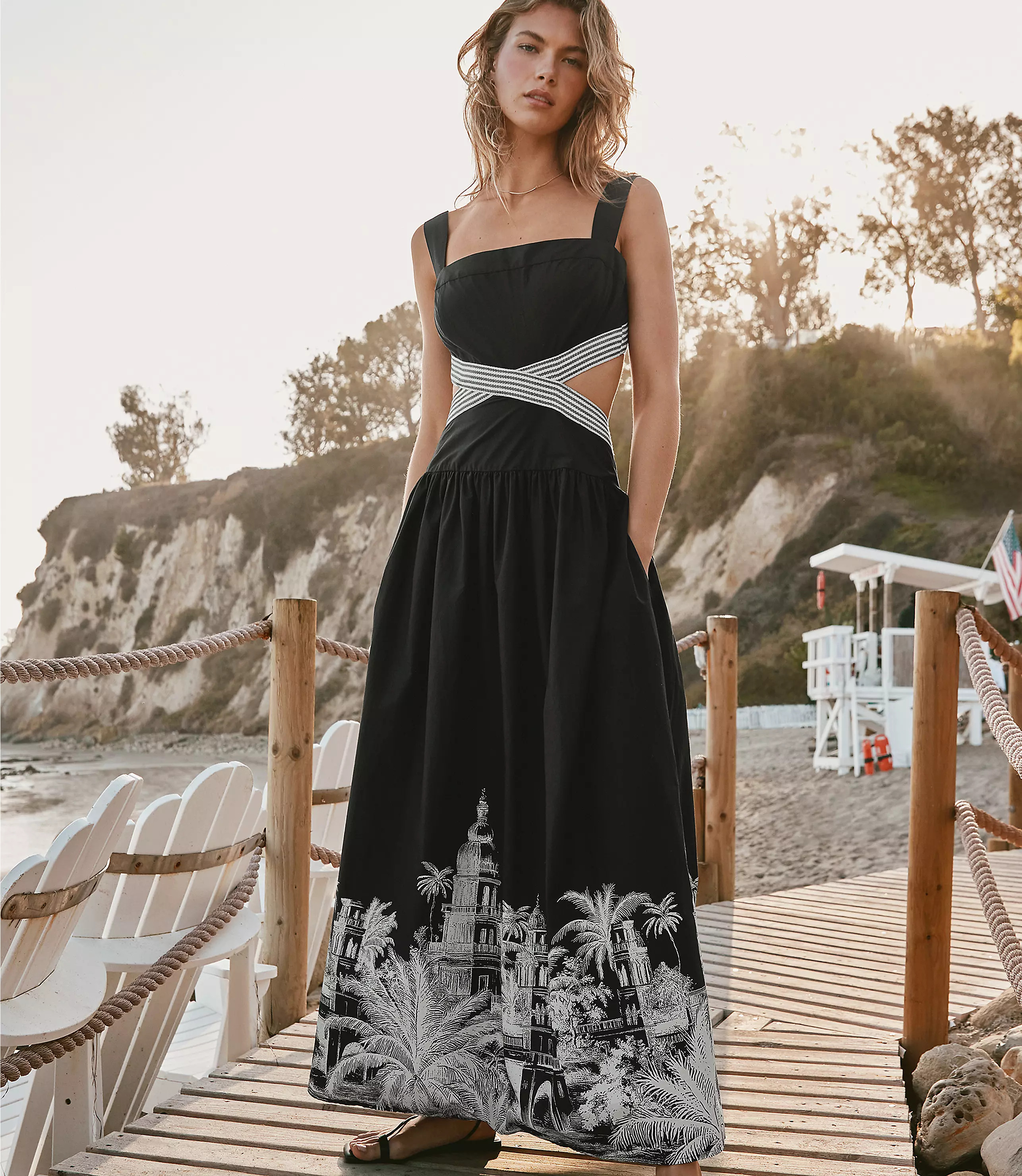 LOFT Beach Casablanca Cutout Maxi Pocket Dress | LOFT