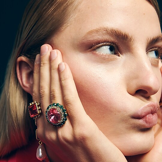 Pavé crystal cocktail ring | J. Crew US