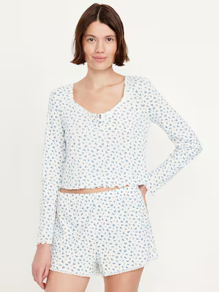 Long-Sleeve Rib Pajama Top | Old Navy (US)