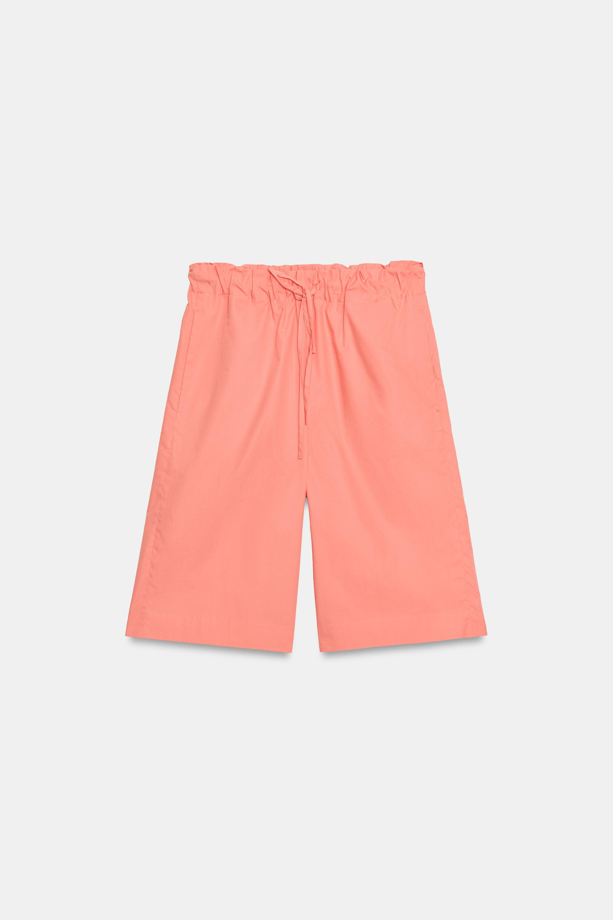 ZARA WOMAN COLLECTIONTrousers crafted in cotton yarn. Mid-waist fit and an elasticated waistband ... | Zara UK