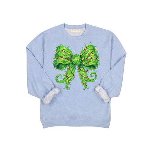 Simply Southern Green Bow Christmas Crew Sweatshirt M L | Amazon (US)