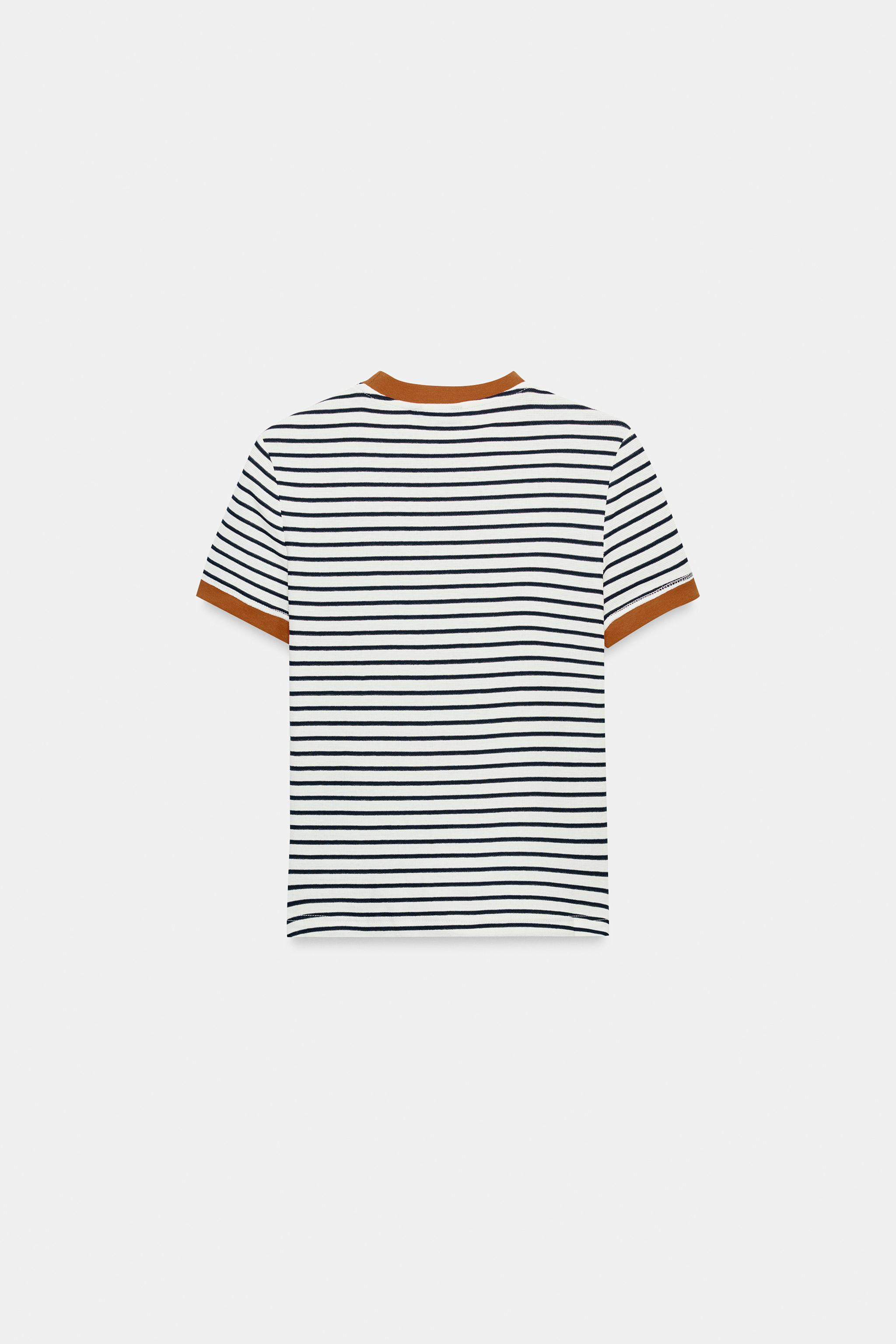 STRIPED SHORT SLEEVE T-SHIRT | Zara US
