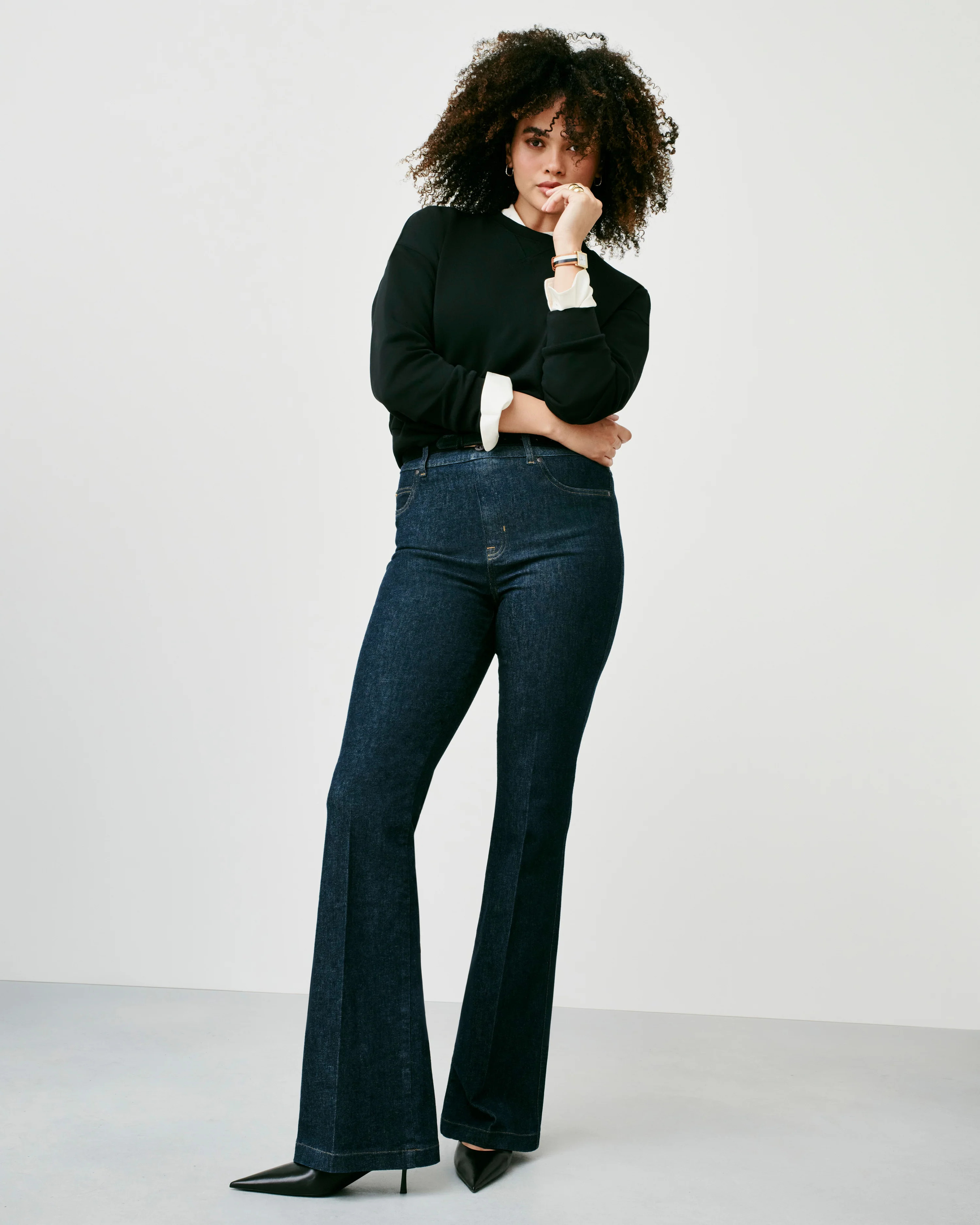 High-Rise Flare Jeans with Waist Shaping & Tummy Control | SPANX | Spanx