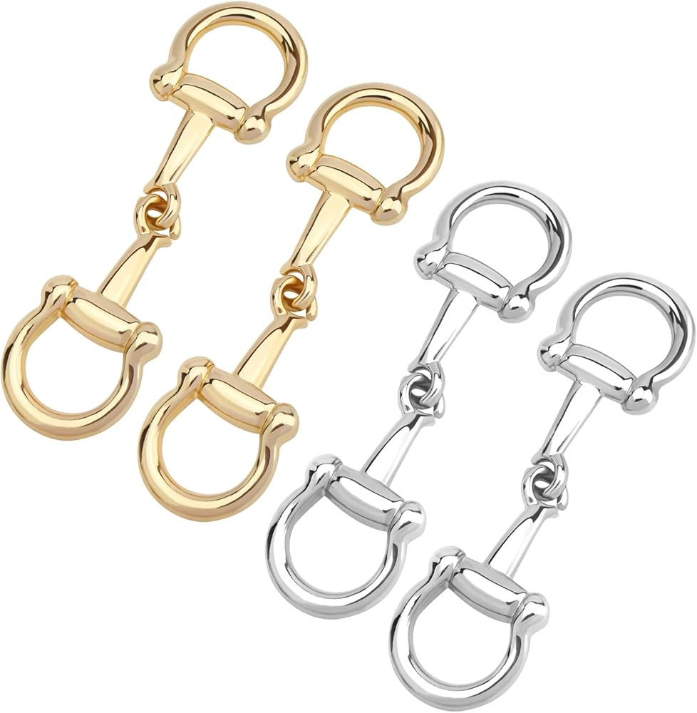 4PCS Horsebit Silk Scarf Buckle Ring, Scarf Rings for Women Stylish Horse Bit Clasp Silk Scarves ... | Amazon (US)