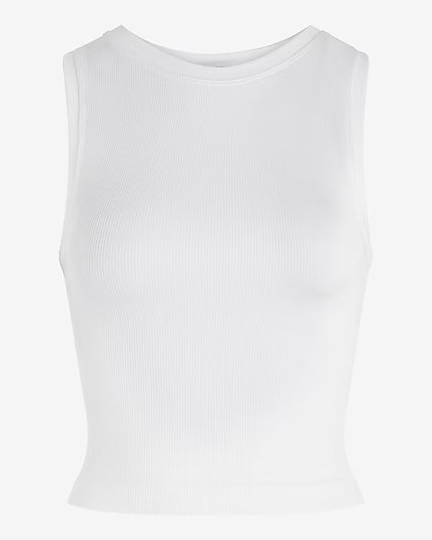 Body Contour Seamless Ribbed High Neck Cropped Tank | Express