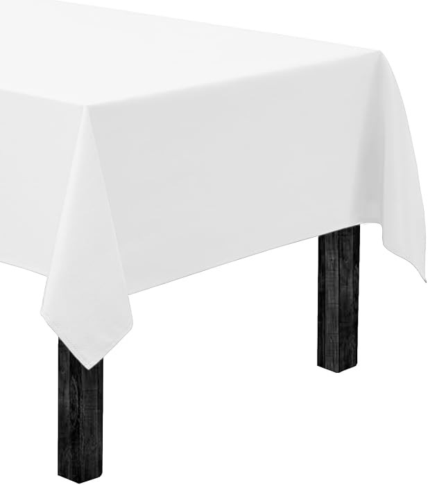 Gee Di Moda Rectangle Tablecloth - 60 x 84 Inch White Table Cloth for 5 Foot Rectangle Tables - H... | Amazon (US)