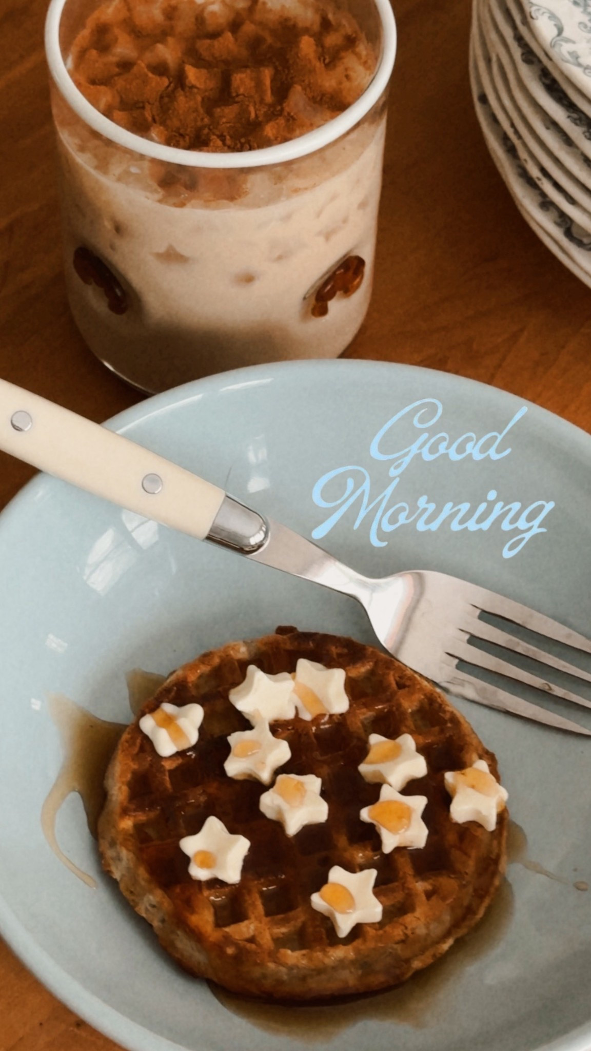 sunday morning whimsy to start the day with my very favorite kitchen samples: star butter for my waffle & ice for my chai to make it extra special ⭐️ 

#LTKmorningroutine #LTKHome #LTKdayinmylife