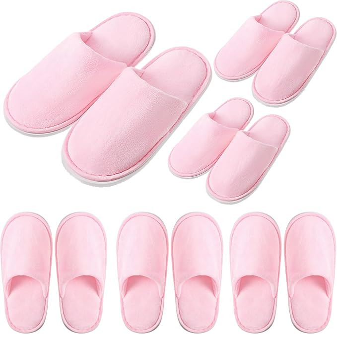 Kids Disposable Slippers Boys Girls Pink Small | Amazon (US)
