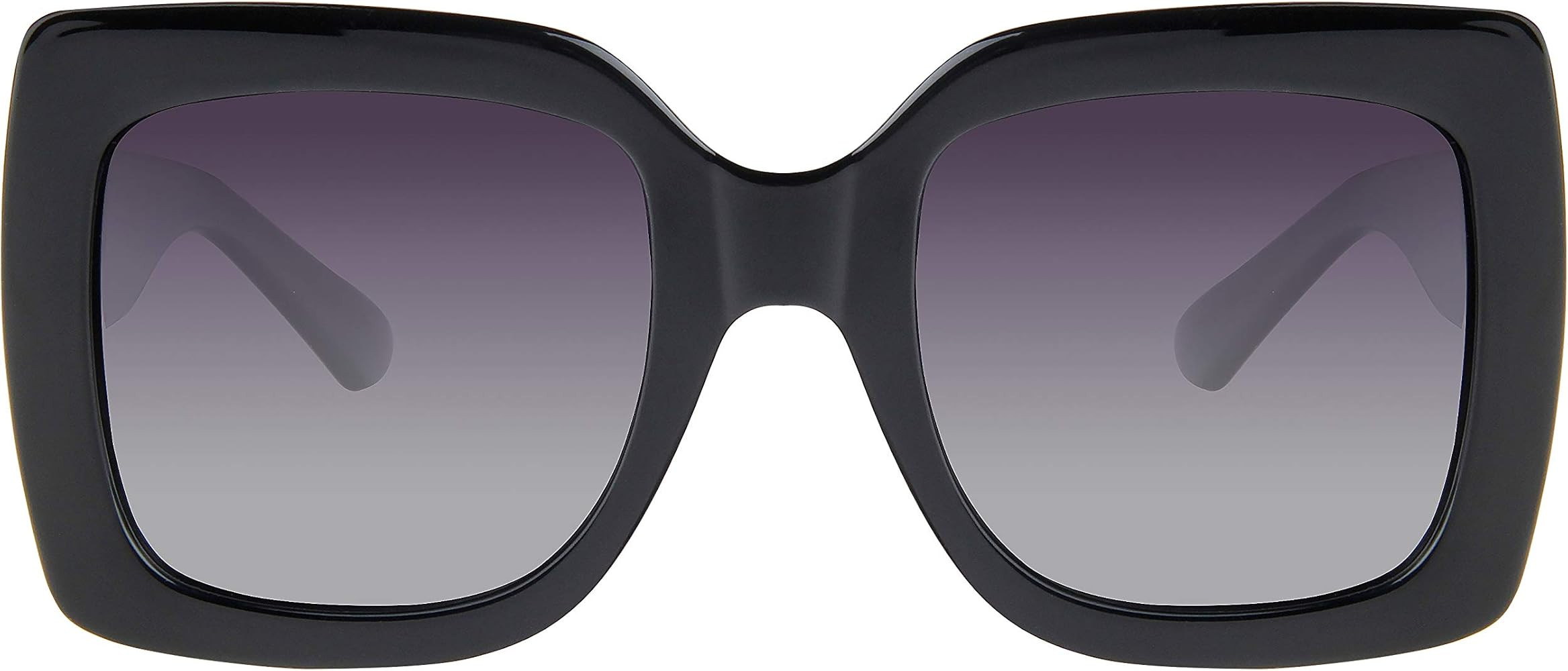 Amazon.com: Square Oversized designer Polarized Sunglasses for Women Black Frame with Grey gradie... | Amazon (US)