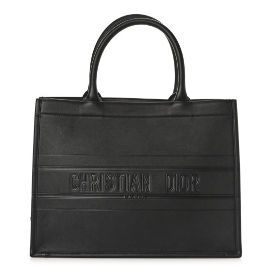 Calfskin Embossed Medium Book Tote Black | FASHIONPHILE (US)