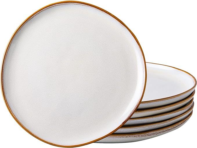 AmorArc Ceramic Dinner Plates Set of 6, 10.5 Inch Handmade Reactive Glaze Stoneware Plates, Large... | Amazon (US)