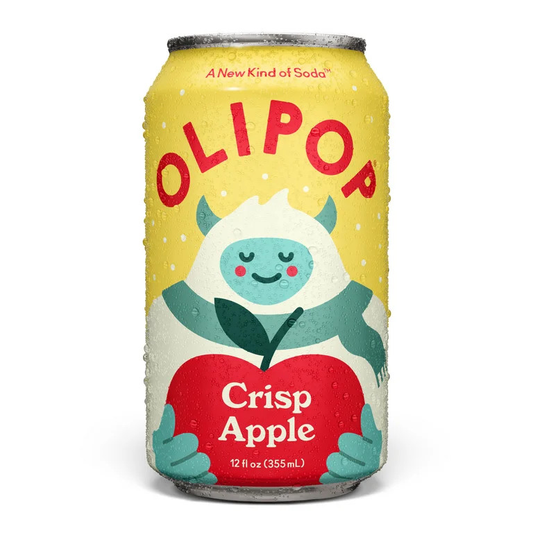 OLIPOP Prebiotic Soda, Crisp Apple, 12 fl oz, Refrigerated | Walmart (US)