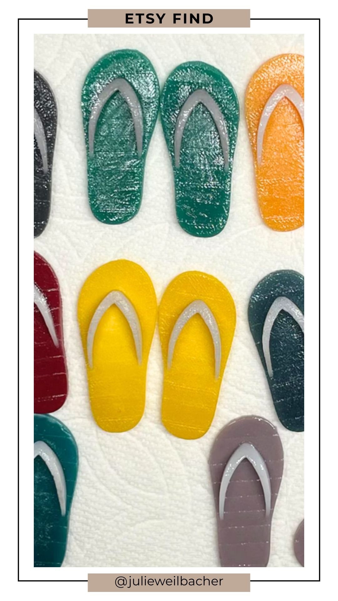 Colorful fused glass flip-flop embellishments that are like confetti for your art. 🎉 These fun, smooth little glass shapes make great accents in mosaics, mixed-media pieces, fused glass art, even sitting on a coffee table or printer’s display drawer…basically anywhere you want a pop of color and a bit of play. Great for both beginners and seasoned makers.

For mosaic tips, tutorials, inspiration, and so much more please visit my YouTube channel: YouTube.com/julieweilbacher. Follow @julieweilbacher on Instagram for all things mosaic art.

#flipflops #fusedglass #craftsupplies #mosaic #glassart #mixedmediaart #creativeprojects #artmaterials #homedecorideas #colorpop #diyart #glassembellishments

#LTKFindsUnder50 #LTKHome