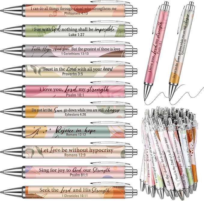 Ctosree 100 Pcs Bible Verse Ballpoint Pens Bulk Christian Gift for Women Easter Gifts Inspiration... | Amazon (US)