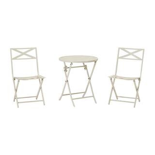 StyleWell Mix and Match 3-Piece Folding Steel Slat Outdoor Bistro Set in Gray-FDS40069A-STG - The... | The Home Depot