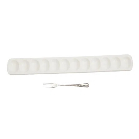 Mud Pie™ Circa Rectangular Ceramic Chips And Dip Platter | Wayfair North America