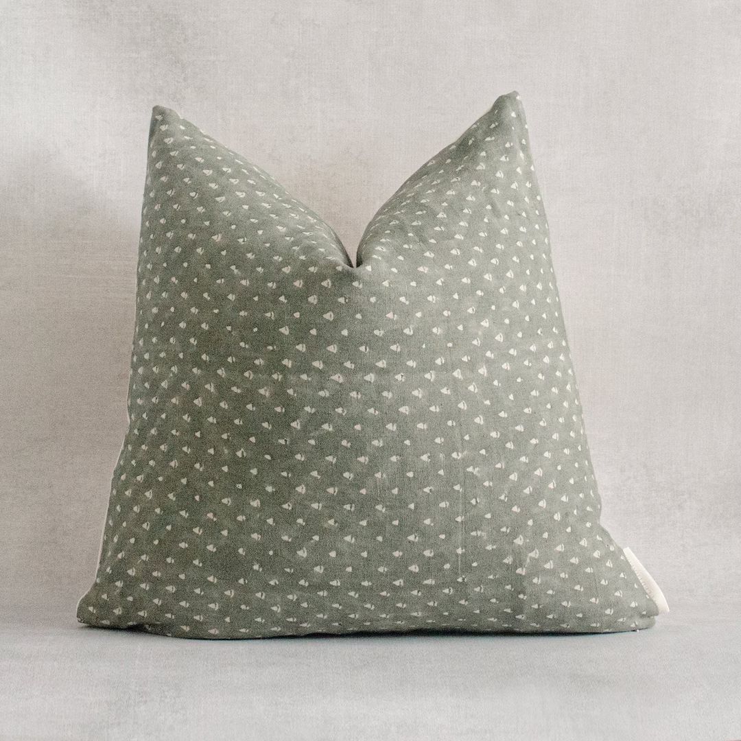 Sage Green Cushion Throw Pillow Cover  Geometric Pattern - Etsy | Etsy (US)