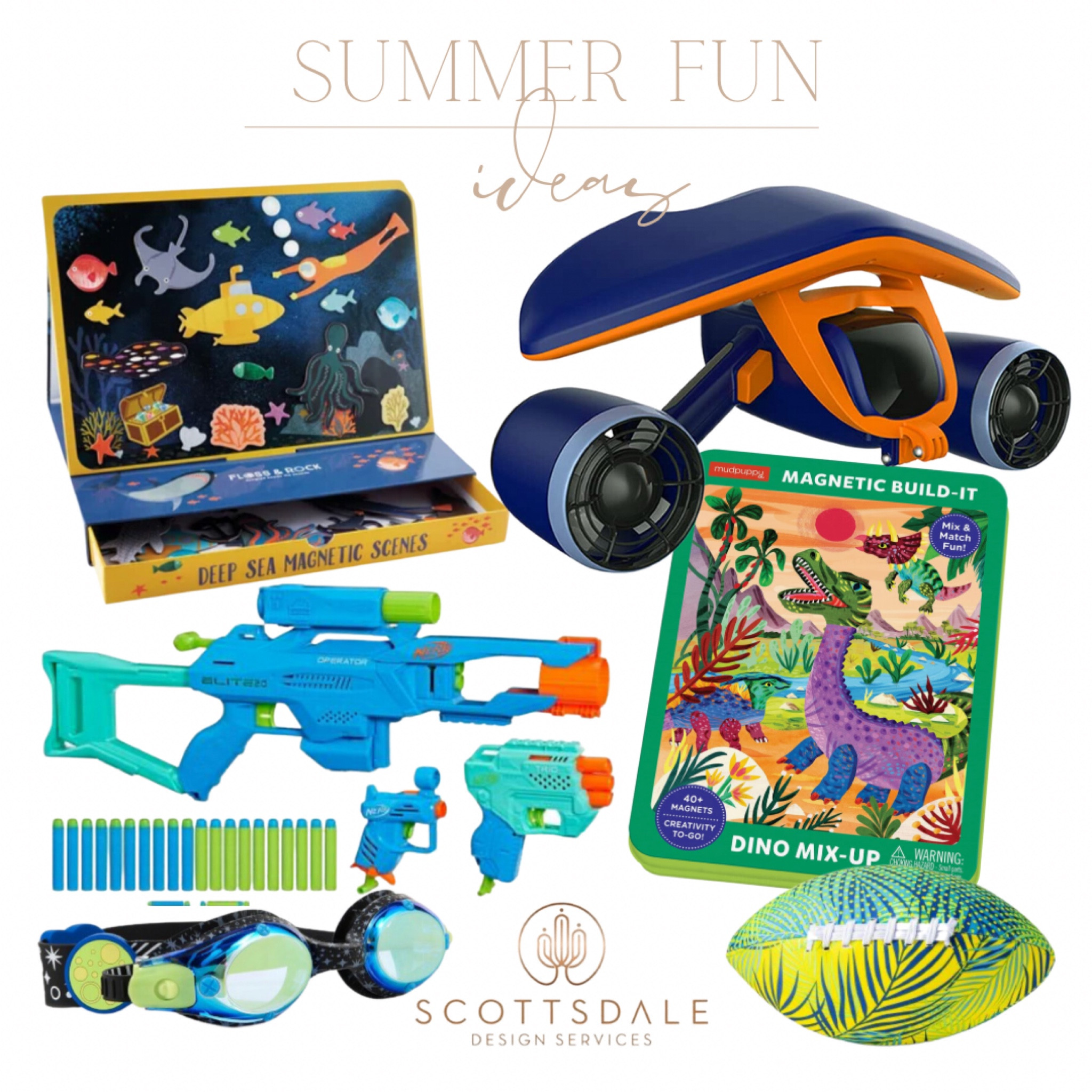 Kids summer fun ideas!☀️

Underwater scooter, pool toys, nerf, kids travel, beach toys, outdoor toys, indoor activities for kids, summer toys, kids toys

#LTKtravel #LTKkids #LTKswim
