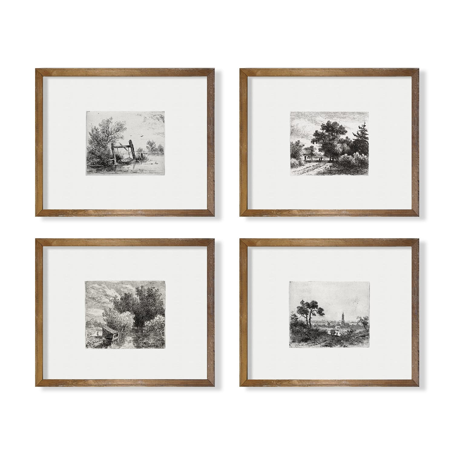 Tree Drawing Neutral Wall Picture Poster Print | Boho French Country Aesthetic Botanical Set | Vi... | Amazon (US)