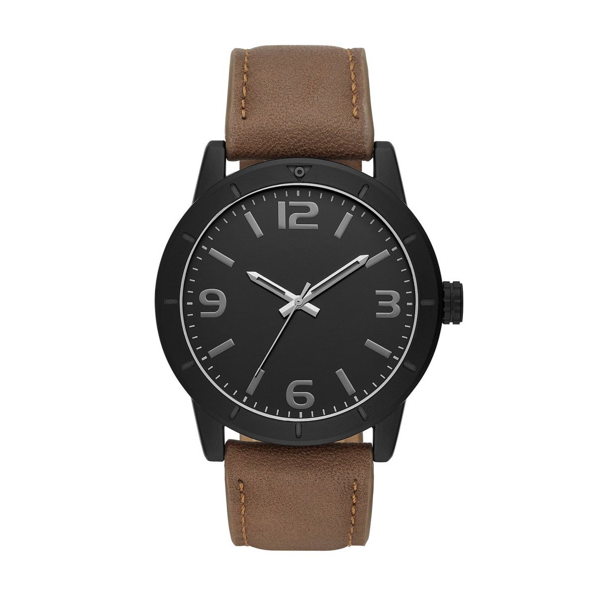 Men's Strap Watch - Goodfellow & Co™ Black/Brown | Target