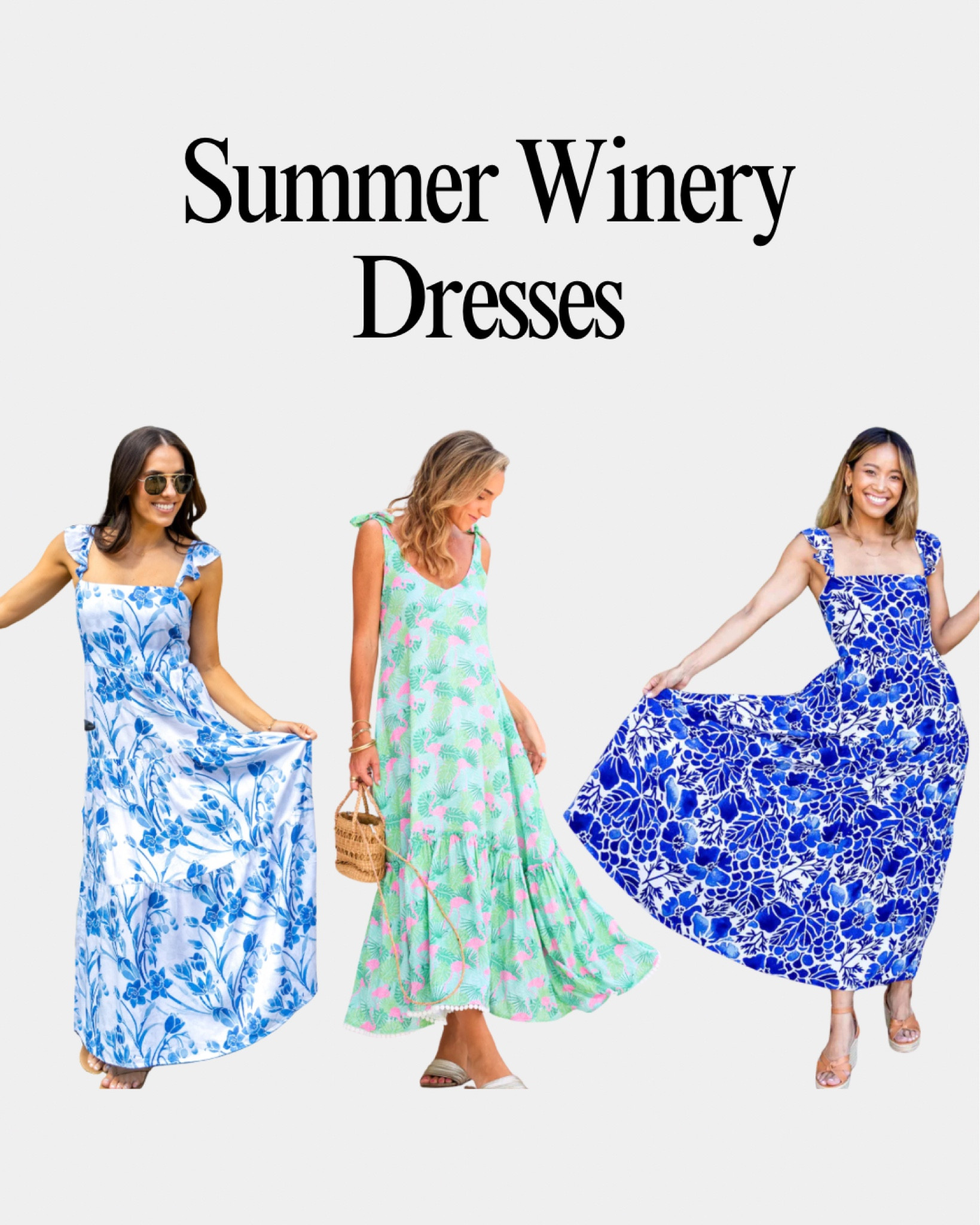 Summery dresses for a wine tasting vacation in Napa or Sonoma!