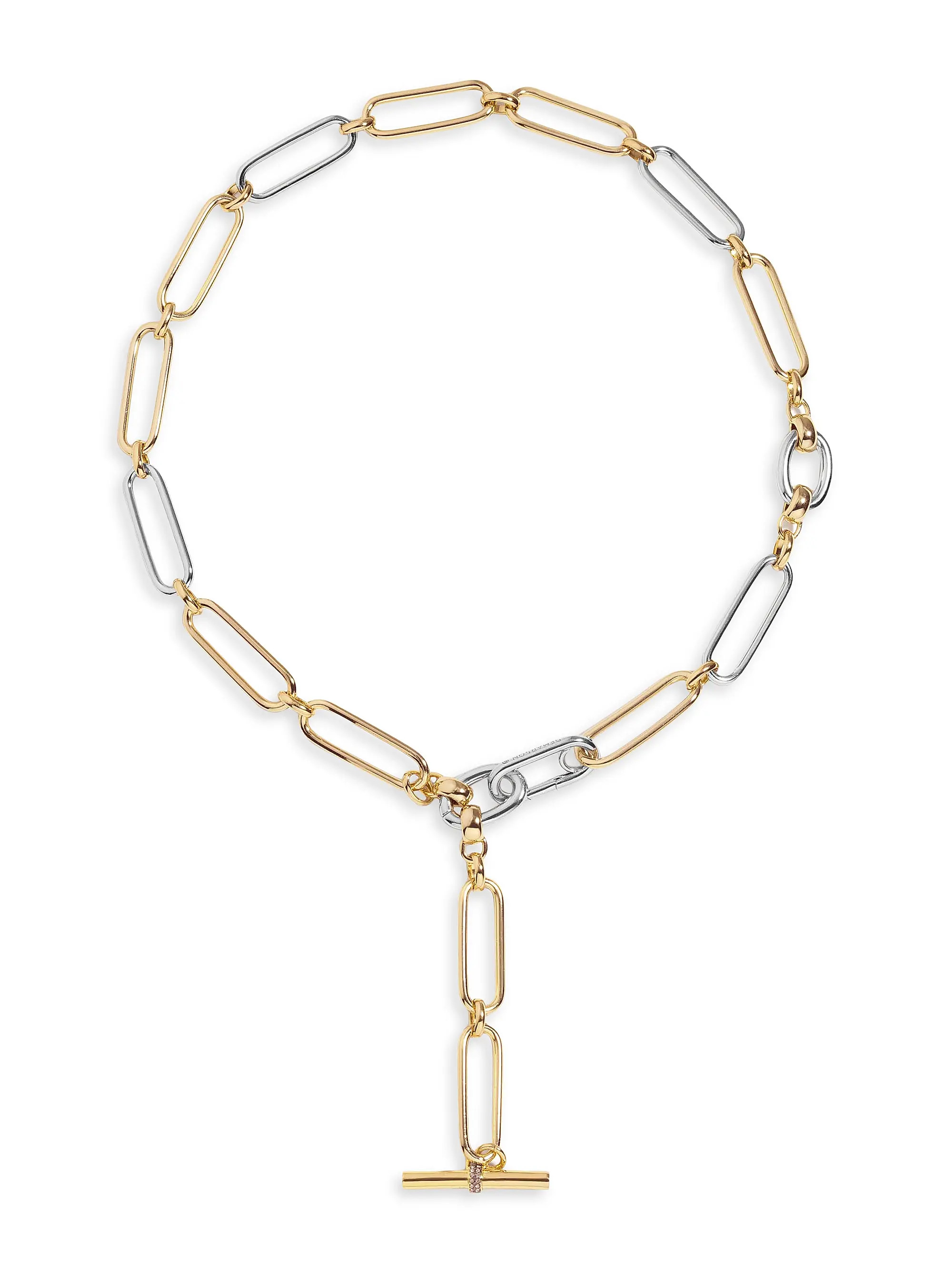 Theo 12K-Gold-Plated & Rhodium-Plated Necklace | Saks Fifth Avenue